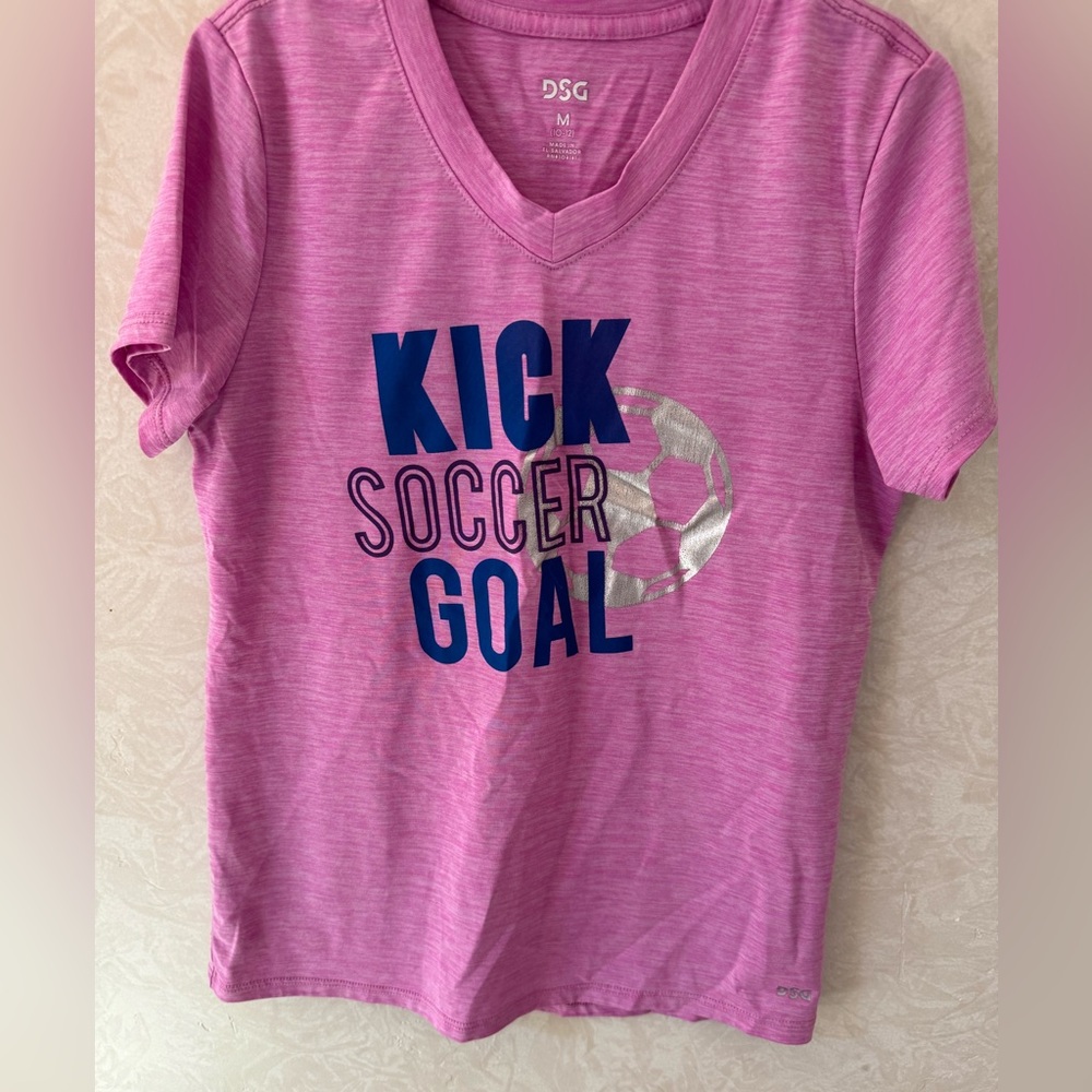 Pink Adidas Kids Soccer Goal T-Shirt